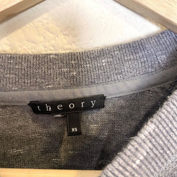 Theory Sanders Glider Long Sleeve Pullover Crew Neck Sweater Heathered Gray - Picture 6 of 6